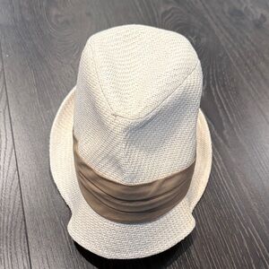 BCBGMaxAzria Cream and Tan Hat